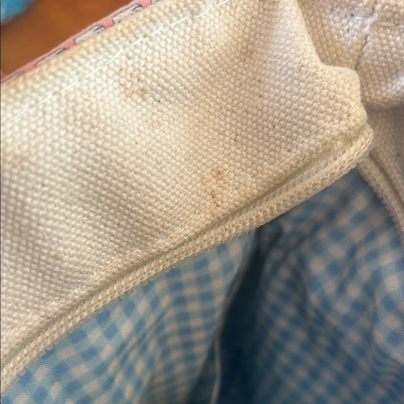 Vineyard Vines Cream and Navy Tote with Pink Accents - Picture 5 of 6